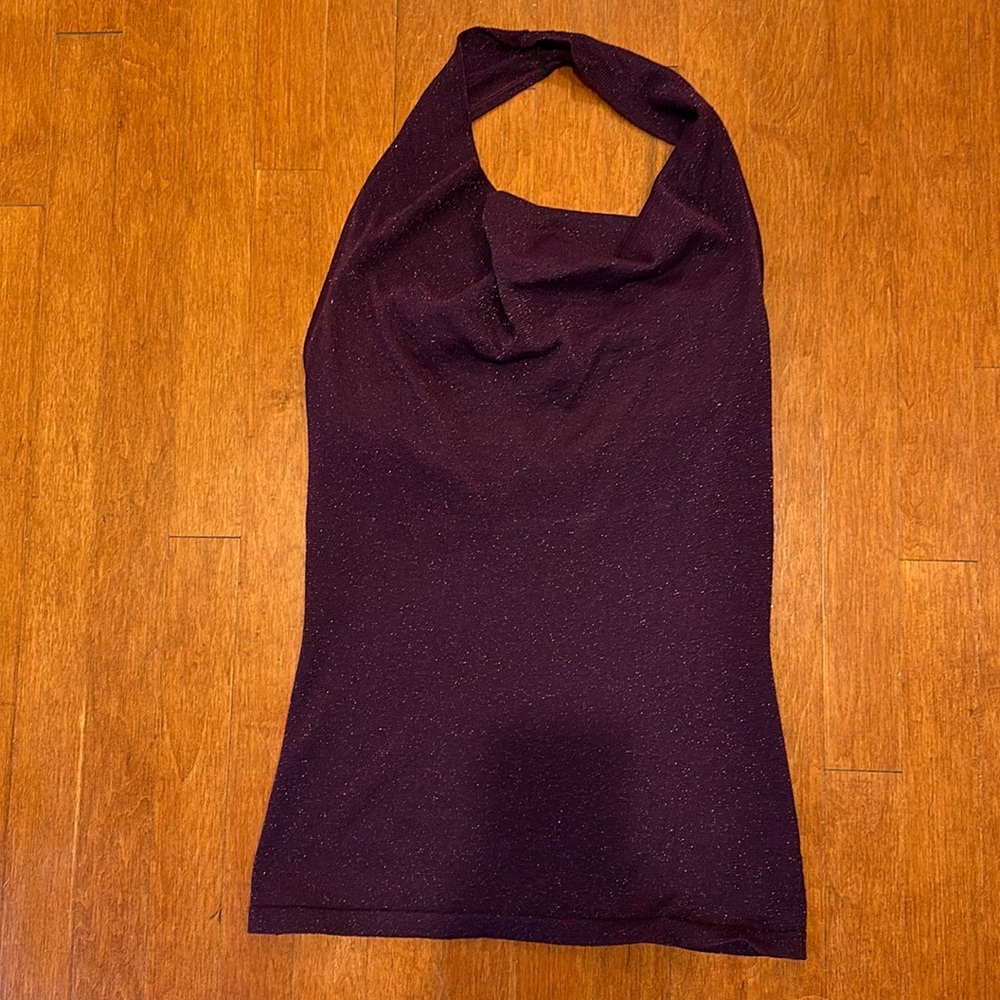 INC sparkly purple sweater knit halter